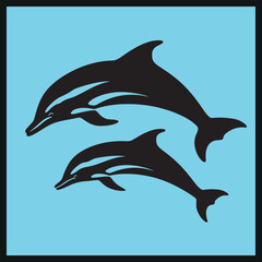 Fototapeta premium Whale Silhouette vector Clip art, Whale vector set