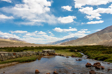 Fototapeta na wymiar Mountains & Clouds - Road Trip to Ladakh, Leh Ladakh, India