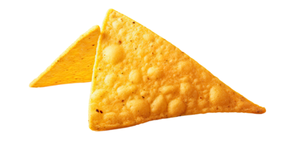 Single nacho chip isolated on transparent a white background