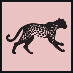 Cheetah Sprint Clip Silhouette art, High quality vector illustration, Cheetah silhouette