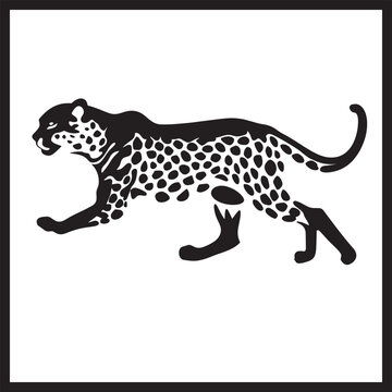Cheetah Sprint Clip Silhouette art, High quality vector illustration, Cheetah silhouette
