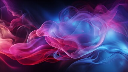 Fototapeta premium Abstract background of blue and pink smoke. Glowing color steam wallpaper, cloud and fog. Trendy design.