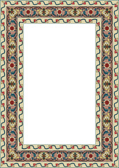 Decorative pattern frame with floral ornaments for cards and invitations