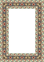 Obraz premium Decorative pattern frame with floral ornaments for cards and invitations