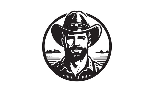 recommend clip art: Free vector farmer illustration silhouette logo design