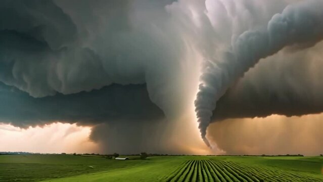 Tornado over the fields 