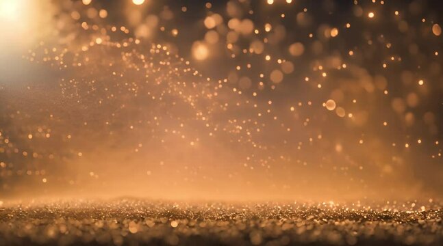 A scene where golden particles scatter and fall slow motion