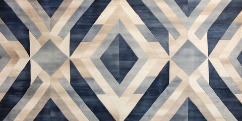 Geometric background featuring an intricate wall edging pattern. It draws inspiration from glazed surfaces and boasts a rustic texture, with a color palette ranging from cream to dark blue.