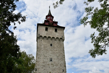 Fototapeta na wymiar City Wall (Musegg) Tower in Lucerne, Switzerland