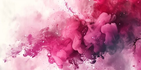 Abstract pink watercolor smoke background with grunge texture