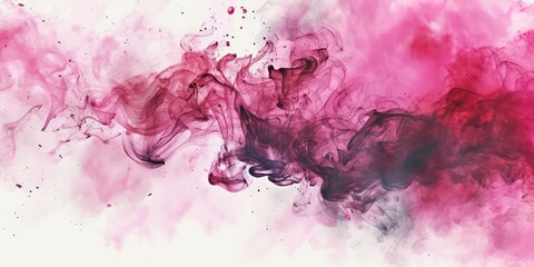 Fototapeta premium Abstract pink watercolor smoke background with grunge texture