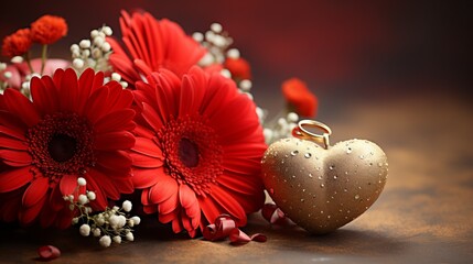 Captivating Valentines Day Background with a Burst of Colorful Flowers, Ideal for Romantic Designs