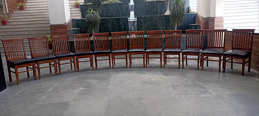 Chair Decoration for Photographs of deligation in hotel lobby Compact View Himachal Pradesh India