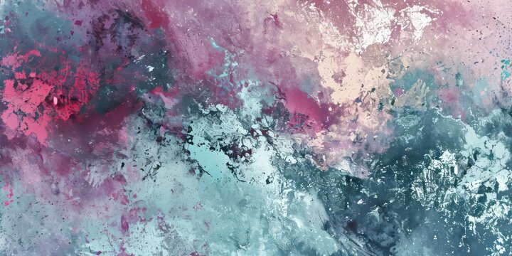 Silver oil paint  texture in pastel violet, pink and mint colors with scratches.