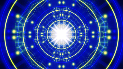 Fototapeta premium Mandala 3D Kaleidoscope seamless loop Psychedelic Trippy Futuristic Traditional Tunnel Pattern for Consciousness Meditation Background Video Relaxing Ethnic Colorful pattern Chakra Kundalini Yoga