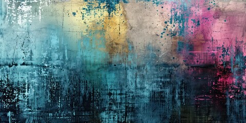 Concrete trendy holographic Featuring a Grunge Texture - obrazy, fototapety, plakaty