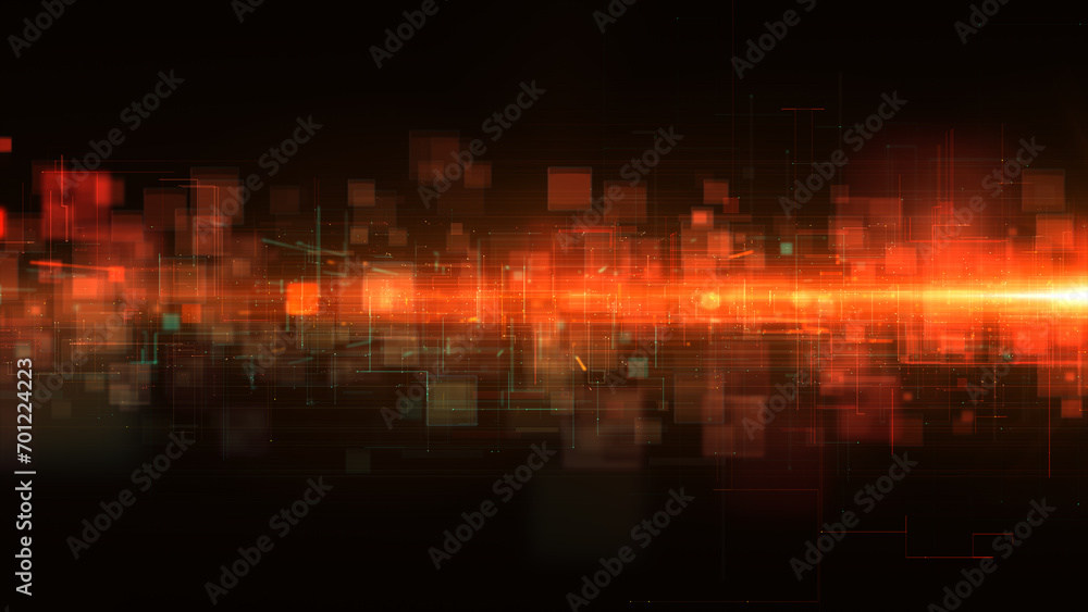 Fototapete digital matrix with geometric shape, technology network connection, digital cyberspace technology ab