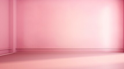 Empty wall with light Pink tones with sunlight shining in