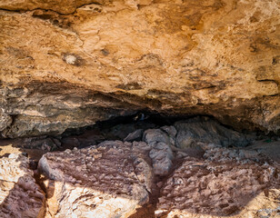 Majestic Natural Cave Entrance Captured at Golden Hour