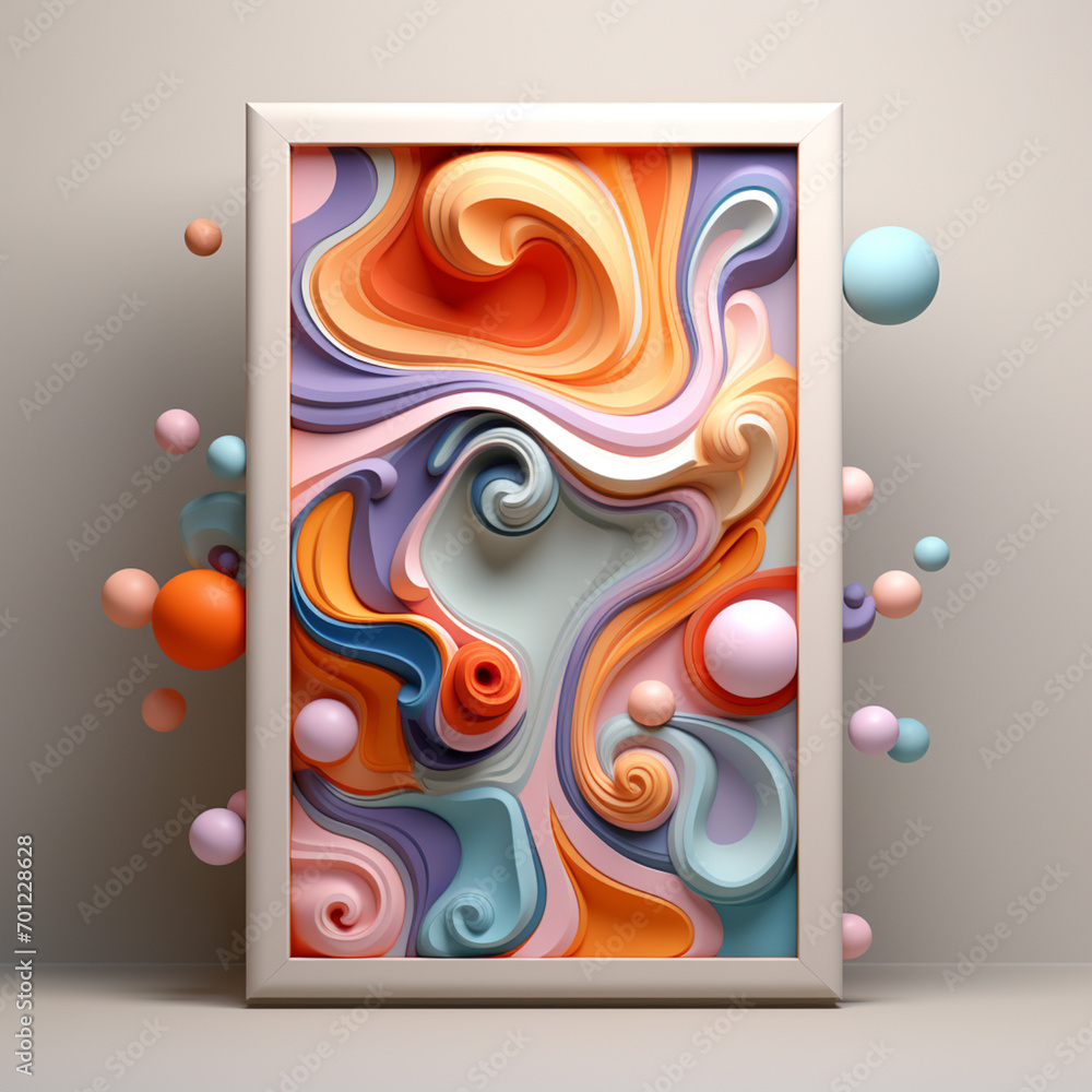 Fototapete Algorithm icon in artistic strokes against a pastel canvas, ideal for creative and design-oriented businesses.