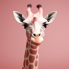 giraffe icon, featuring a sleek and stylish giraffe profile against a pale coral background. This design offers a modern and sophisticated touch, suitable for contemporary branding.