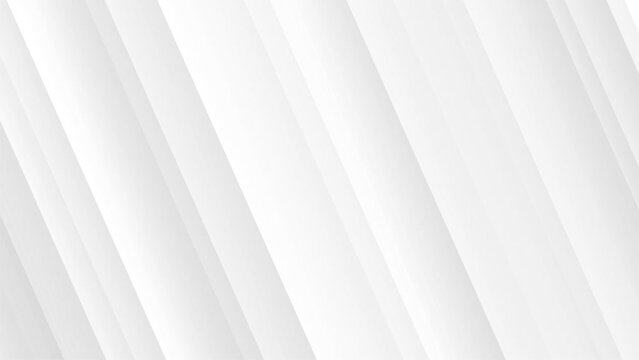 Elegant light grey white seamless looped 4K Footage Light grey corporate abstract background of Diagonal white stripes animation. Digital minimal geometric 3d BG. Technology metallic line.