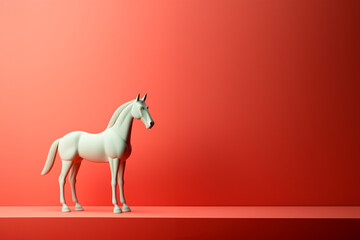 Horse icon, featuring a sleek and stylish Horse profile against a pale coral background. This design offers a modern and sophisticated touch, suitable for contemporary branding.