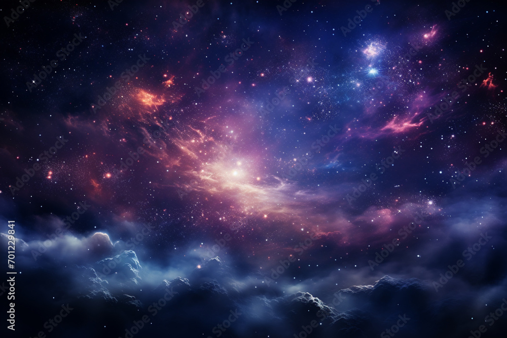 Aufkleber an abstract wallpaper featuring a cosmic dreamscape with swirling galaxies and ethereal stardust, cr