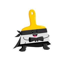 Cartoon spatula superhero character. Isolated vector fearless construction tool superhero personage, he builds and battles evil, flipping the script on villains with a splash of humor and heroics - obrazy, fototapety, plakaty