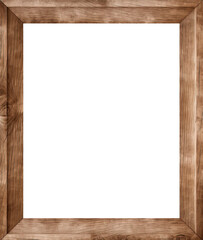 Wooden frame isolated on transparent background. PNG