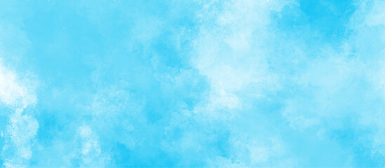 watercolor shades paper textured canvas element with clouds, Turquoise gradient color brush painted illustration, abstract cloudy blue watercolor splash background, blue watercolor paint brush stroke.