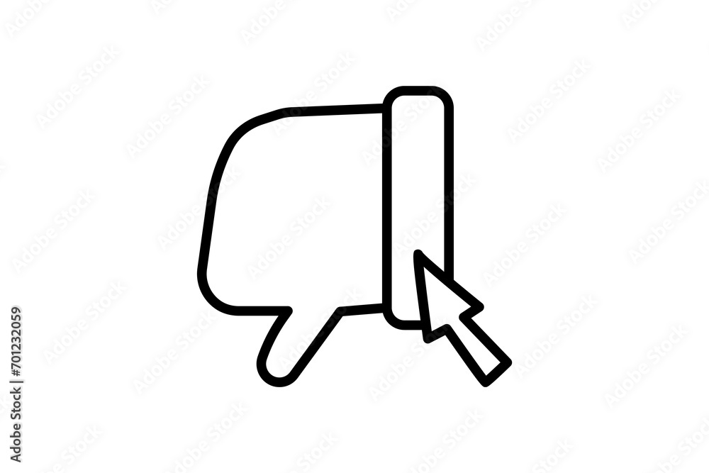 Poster thumbs down icon. icon related to basic web and ui. suitable for web site, app, user interfaces, pri