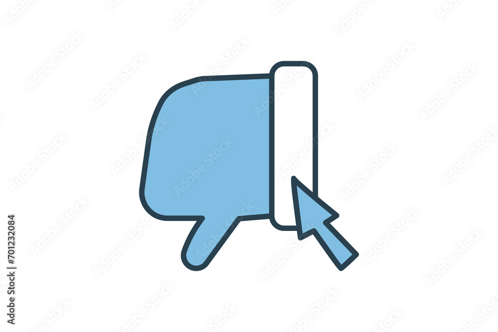 Poster thumbs down icon. icon related to basic web and ui. suitable for web site, app, user interfaces, pri