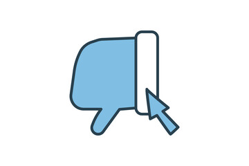 Naklejka premium thumbs down icon. icon related to basic web and UI. suitable for web site, app, user interfaces, printable etc. flat line icon style. simple vector design editable
