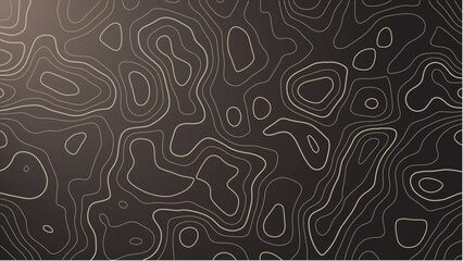 Abstract Topographic Contour Lines - Dark Background Art