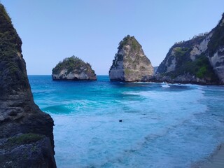 The beauty of the beach with a very beautiful view in Nusa Penida Bali