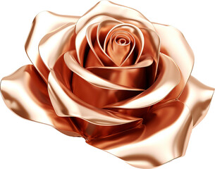 Golden rose isolated on transparent background. PNG
