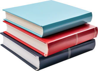 Stack of books isolated on transparent background. PNG