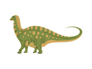 Cartoon dinosaur, Amargasaurus dino reptile character for kids extinct education, isolated vector. Funny cute Amargasaurus dinosaur of Cretaceous era for child prehistoric reptiles study or game