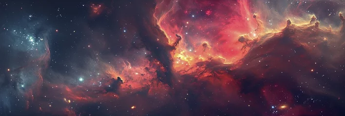 Foto op Canvas Colorful space galaxy background © Tran
