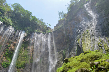 Beautiful waterfall with very beautiful scenery and shady trees