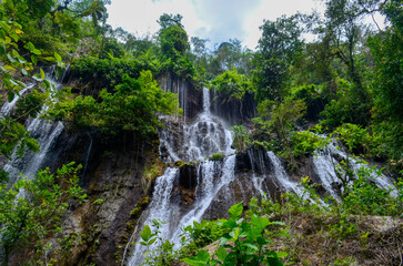 Obraz premium Beautiful waterfall with very beautiful scenery and shady trees