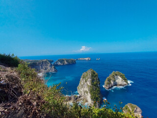 The Beautiful view of Diamond Beach in Nusa Penida Island, Bali. 