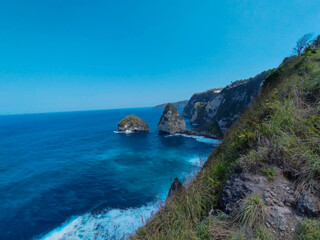 The Beautiful view of Diamond Beach in Nusa Penida Island, Bali. 