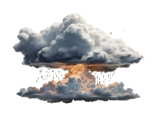 3d single thunder cloud png / transparent
