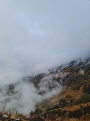 smoke in the mountains