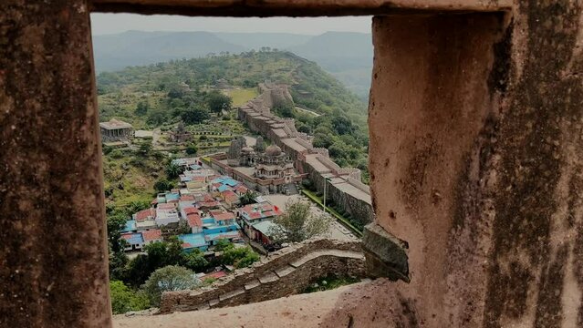 Kumbhalgarh Fort is a famous Indian tourist landmark. Rajasthan, India. 