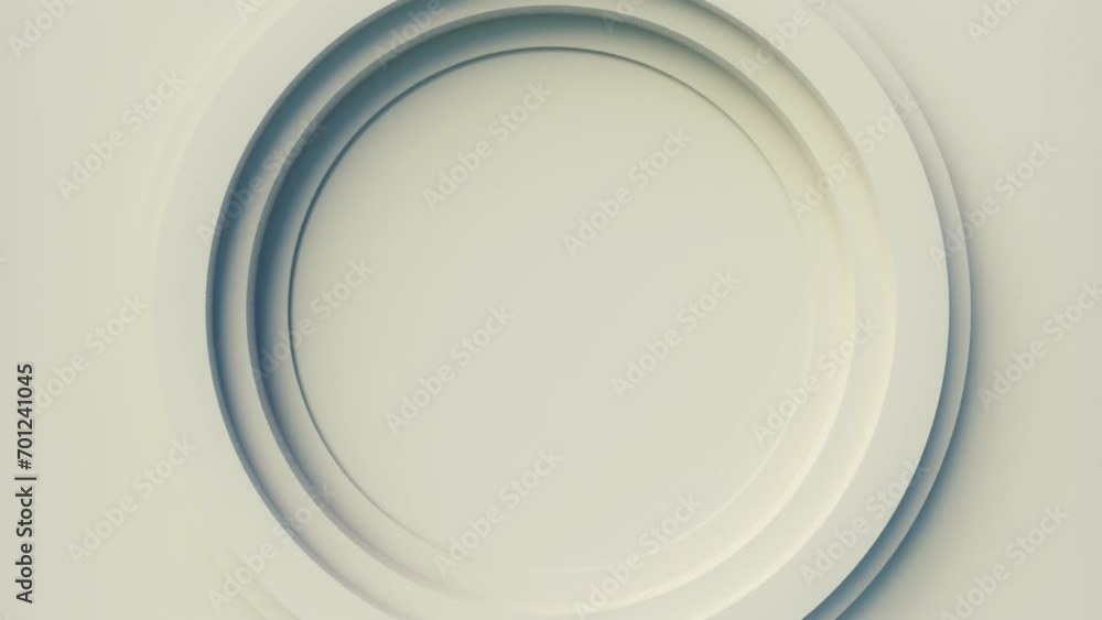 Poster Loop animation of white rings spreading like a shock wave. 3d rendering 4K