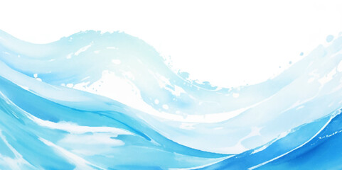 Abstract vector ocean wave soft blue and white background. Seamless pattern with blue waves.