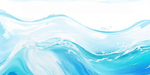 Abstract vector ocean wave soft blue and white background. Seamless pattern with blue waves.